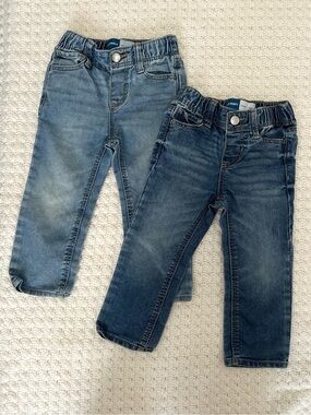 Old Navy 2T Toddler Boy’s Light and Dark Blue Straight Kid’s Jeans Cotton